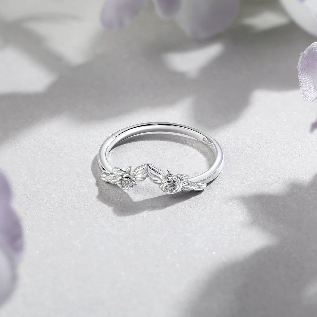 1.5CT Moissanite Flower Teardrop Ring Set