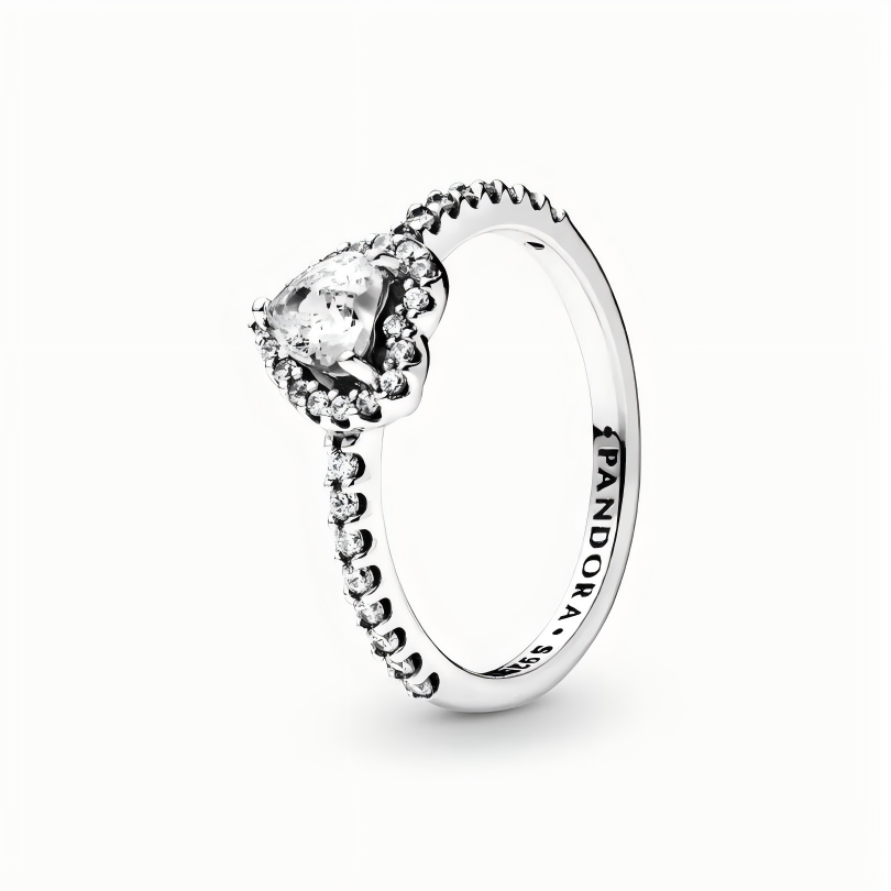 Pandora Double Heart Sparkling Ring