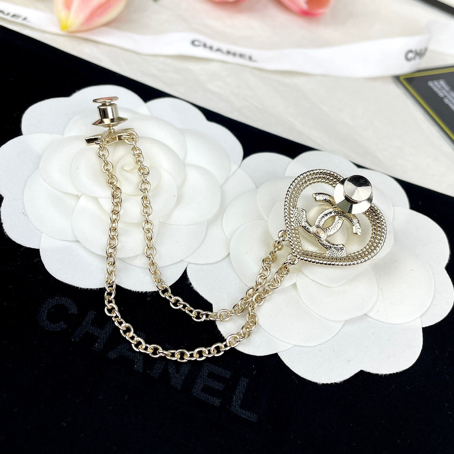 Chanel Heart Star Brooch