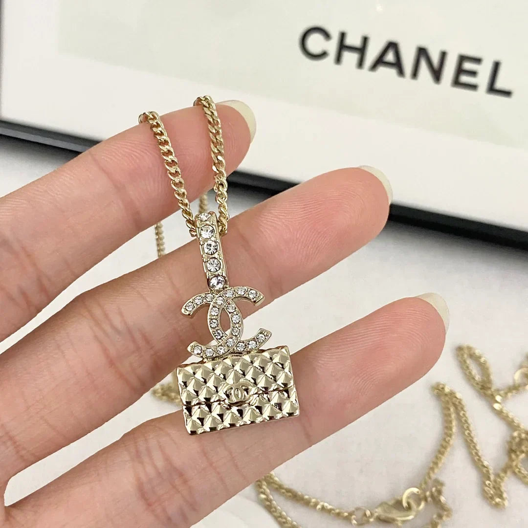 Chanel Bag Necklace Earrings