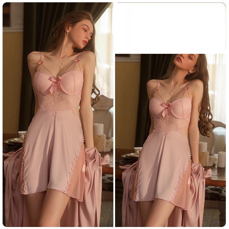 French Lace Sleep Dress with Gown